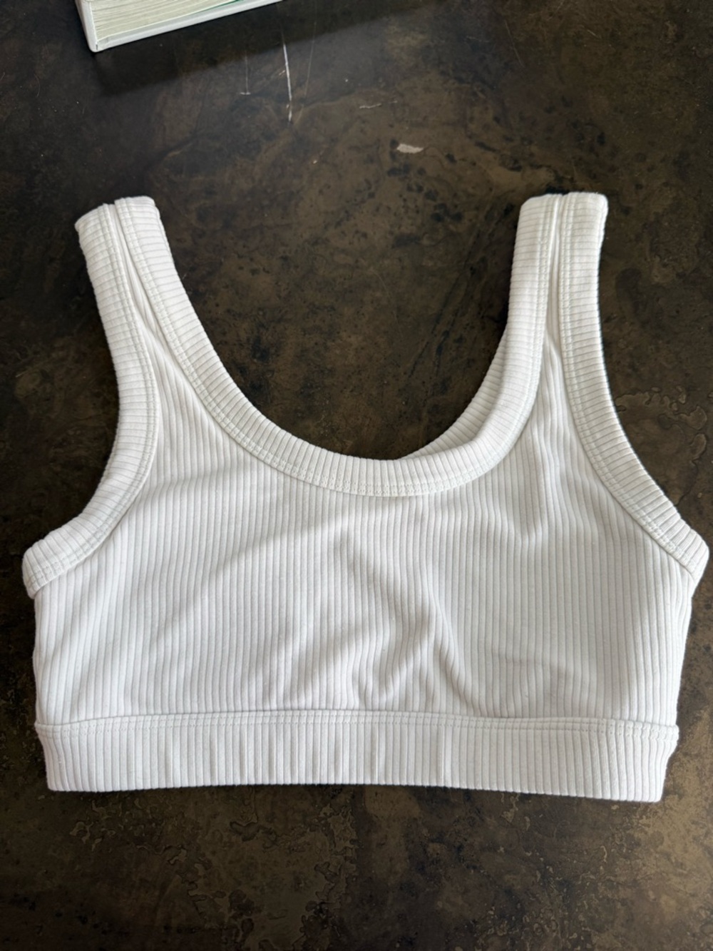 ALO Yoga White Ribbed Tank Bralette